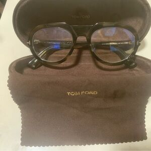 Tom Ford Black and Gray glasses and case
